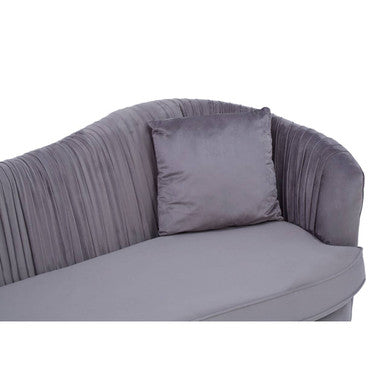 Franza 3 Seat Pleated Grey Velvet Sofa