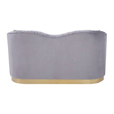 2 Seater Grey Pleated Velvet Sofa, Franza - Image 5