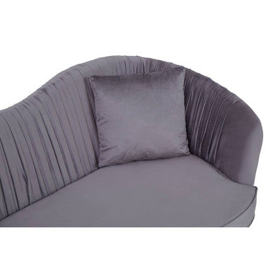 2 Seater Grey Pleated Velvet Sofa, Franza - Image 7