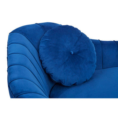 Felizia Midnight Blue Velvet Left Arm Chaise Lounge