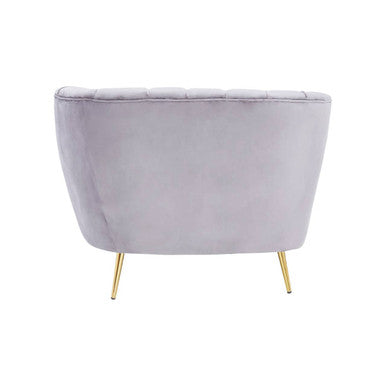 Felizia Grey Velvet Left Hand Chaise Lounge