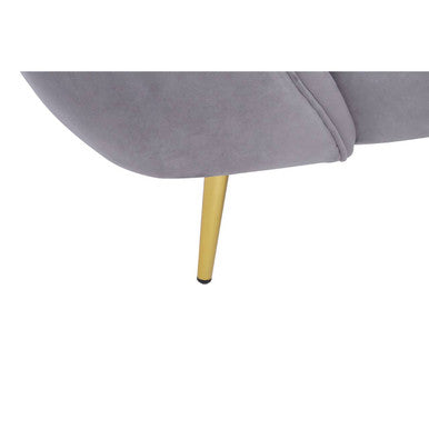 Felizia Grey Velvet Left Hand Chaise Lounge