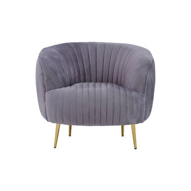 Florina Grey Velvet Chair With Gold Legs