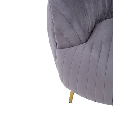 Florina Grey Velvet Chair With Gold Legs - Image 6