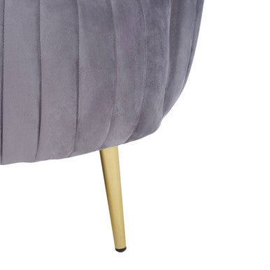 Florina Grey Velvet Chair With Gold Legs - Image 7