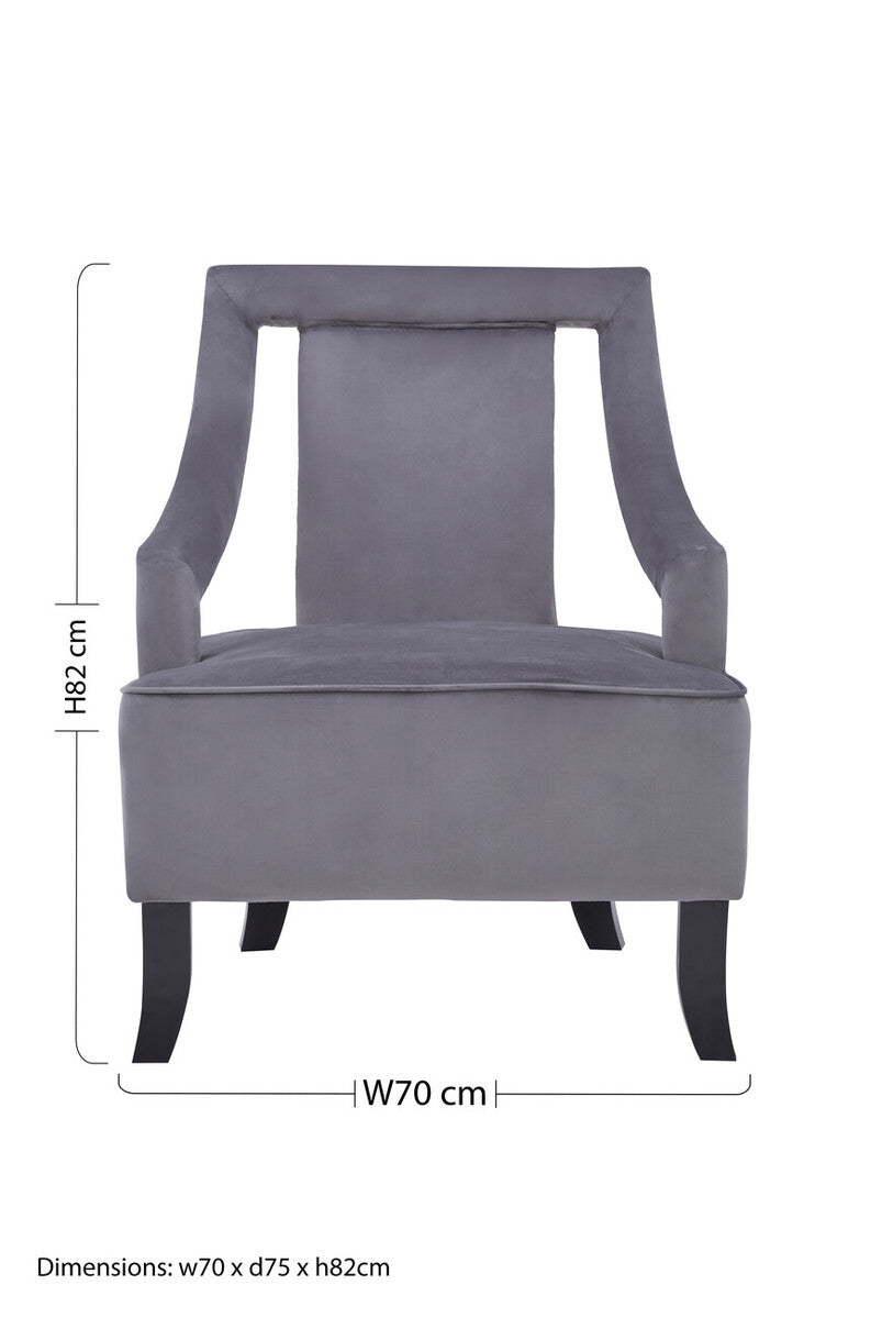 Faye Grey Velvet Chair