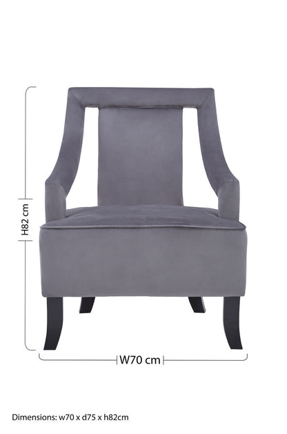 Faye Grey Velvet Chair