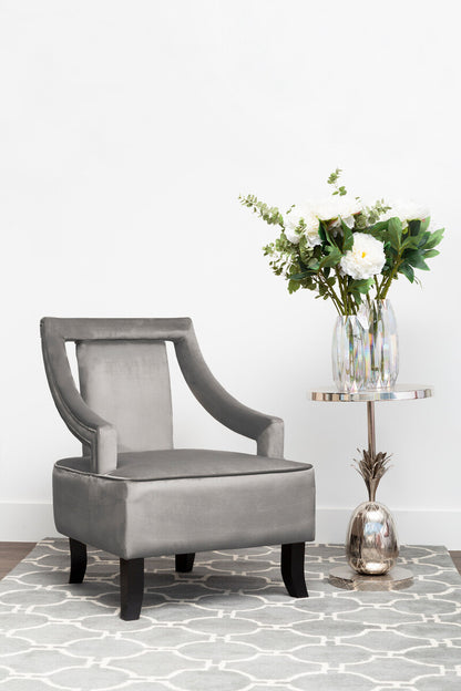 Faye Grey Velvet Chair
