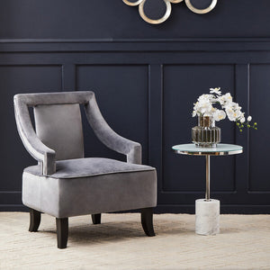 Faye Grey Velvet Chair