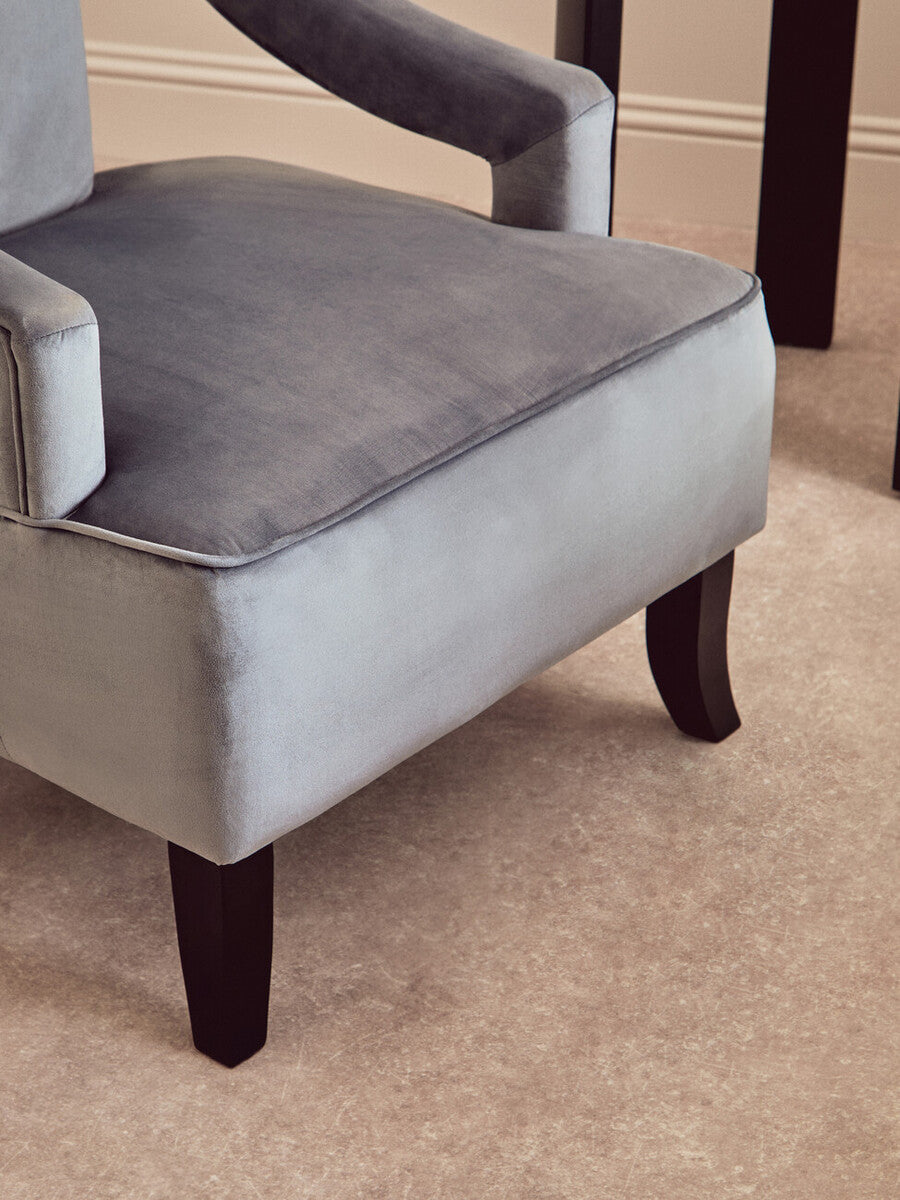 Faye Grey Velvet Chair