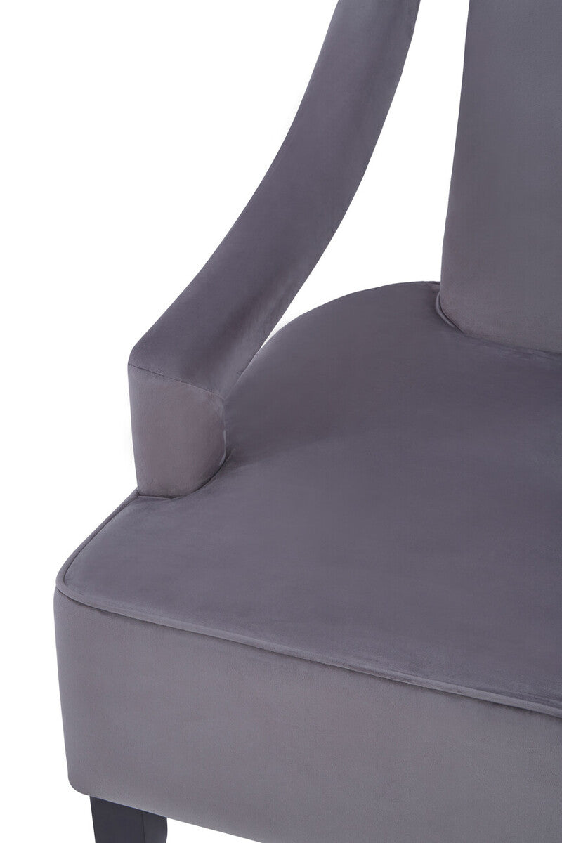 Faye Grey Velvet Chair