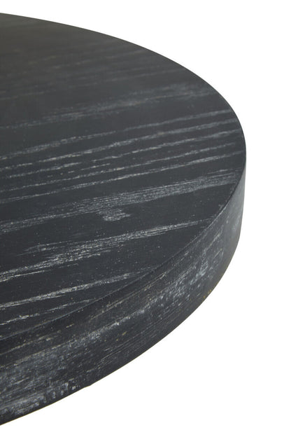 Lena Black And Gold Round Top Side Table