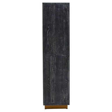 Roselle Recycled Elm Wood Cabinet With Brass Finish Base