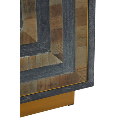Roselle Recycled Elm Wood Cabinet With Brass Finish Base - Image 9