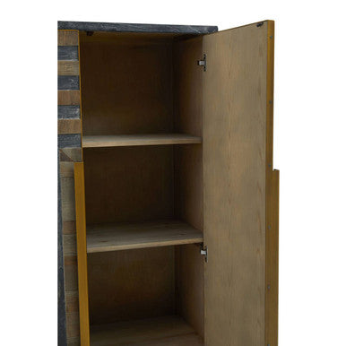 Roselle Recycled Elm Wood Cabinet With Brass Finish Base - Image 10