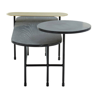 Serrano Black Oak Veneer and Marble Coffee Table