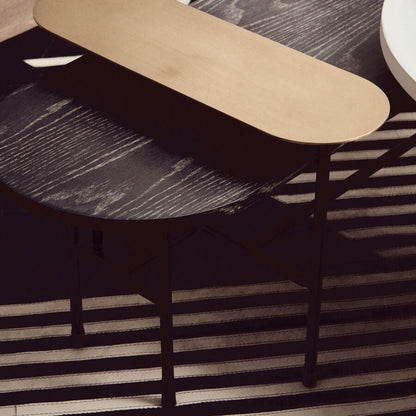 Serrano Black Oak Veneer and Marble Coffee Table