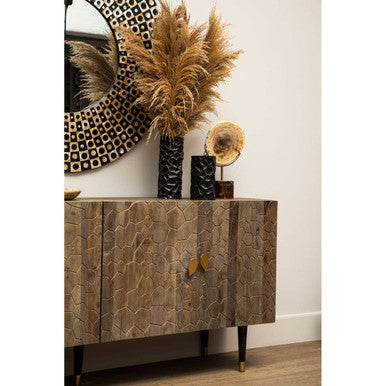 Malay Recycled Elm Wood 4 Door Sideboard - Image 7