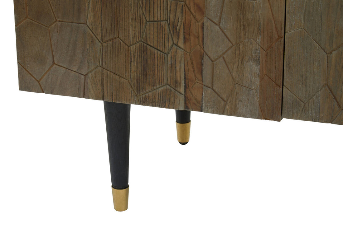 Malay Recycled Elm Wood 4 Door Sideboard - Image 13