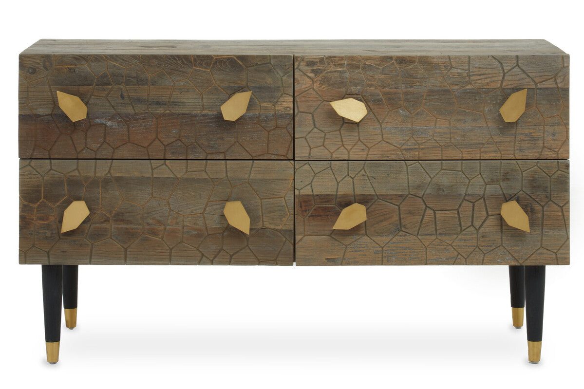 Malay Four Drawer Recycled Elm Wood Chest