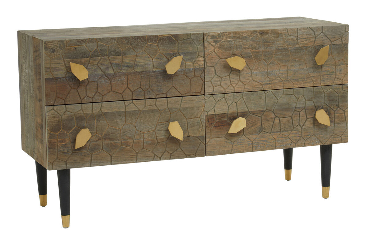 Malay Four Drawer Recycled Elm Wood Chest