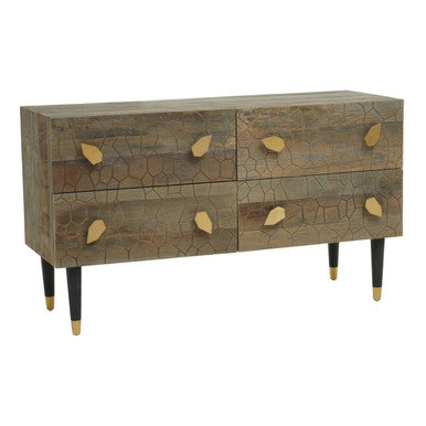 Malay Four Drawer Recycled Elm Wood Chest