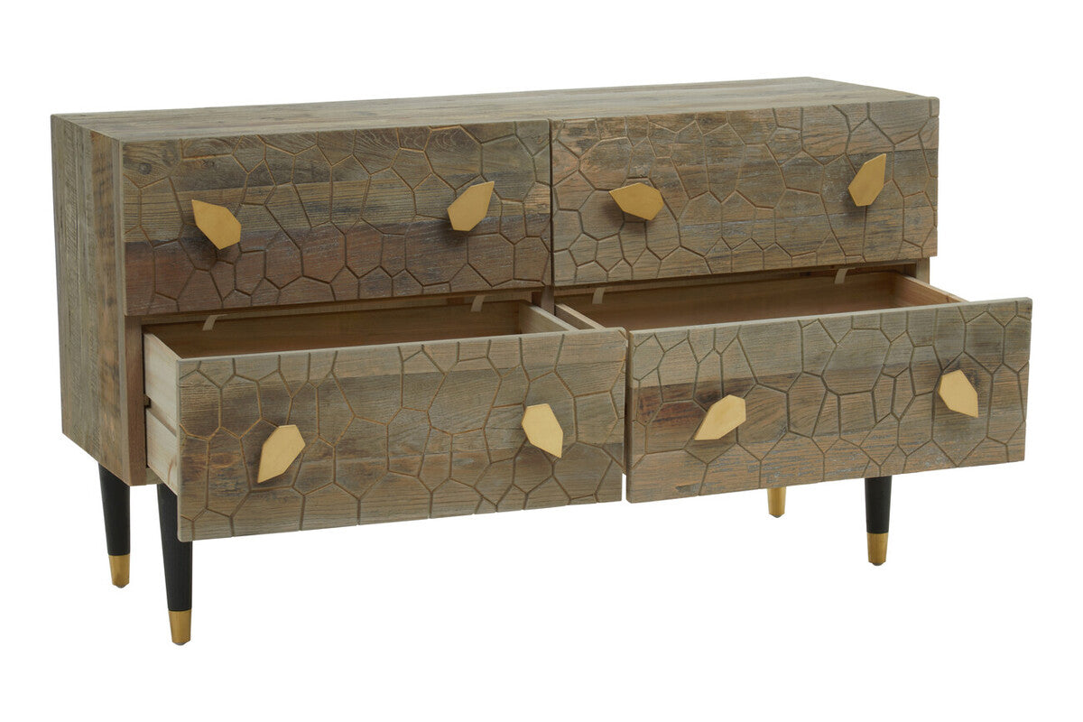 Malay Four Drawer Recycled Elm Wood Chest