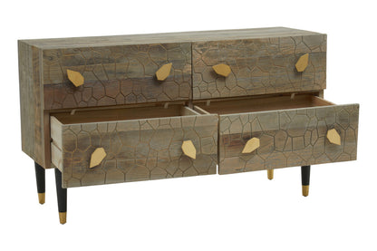 Malay Four Drawer Recycled Elm Wood Chest
