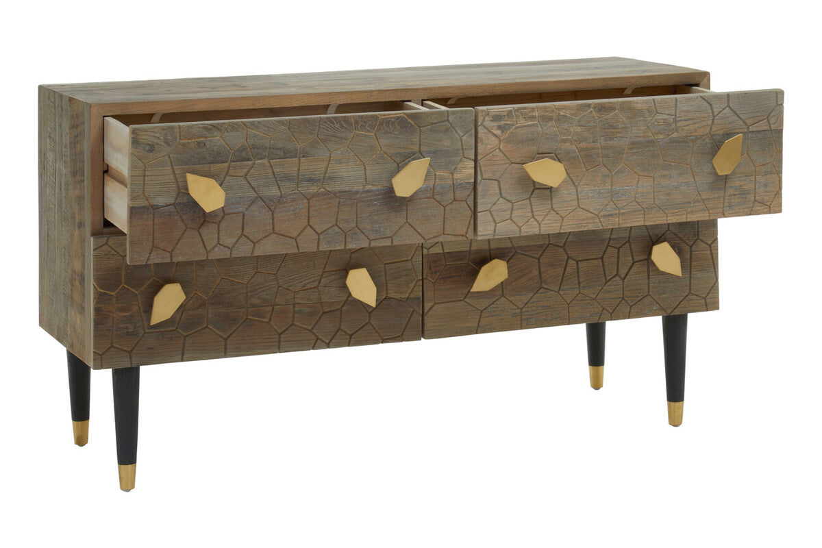 Malay Four Drawer Recycled Elm Wood Chest