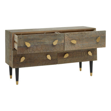 Malay Four Drawer Recycled Elm Wood Chest - Image 6