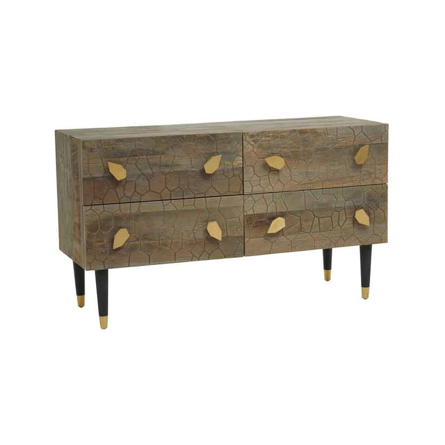 Malay Four Drawer Recycled Elm Wood Chest