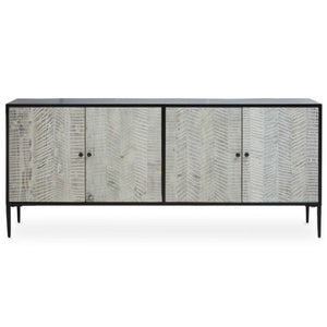 Luxor Grey Recycled Pine Wood 4 Door Sideboard