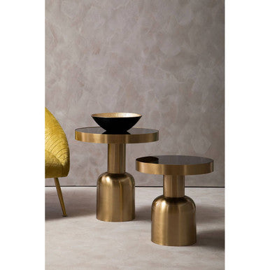 Corra Gold Finish Side Table With Glass Top - Image 4