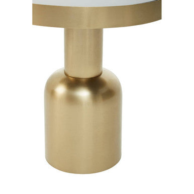 Corra Gold Finish Side Table With Glass Top