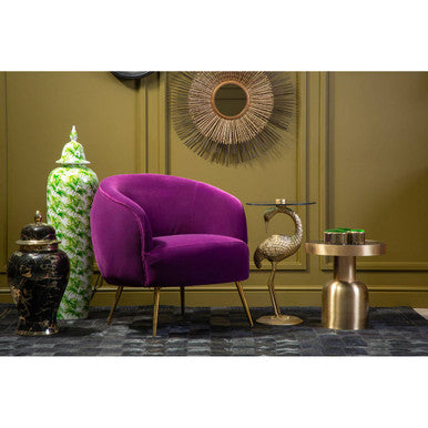 Corra Side Table With Circular Glass Top