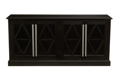 Lyon Black Oak Wood 4 Door Sideboard