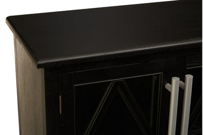 Lyon Black Oak Wood 4 Door Sideboard