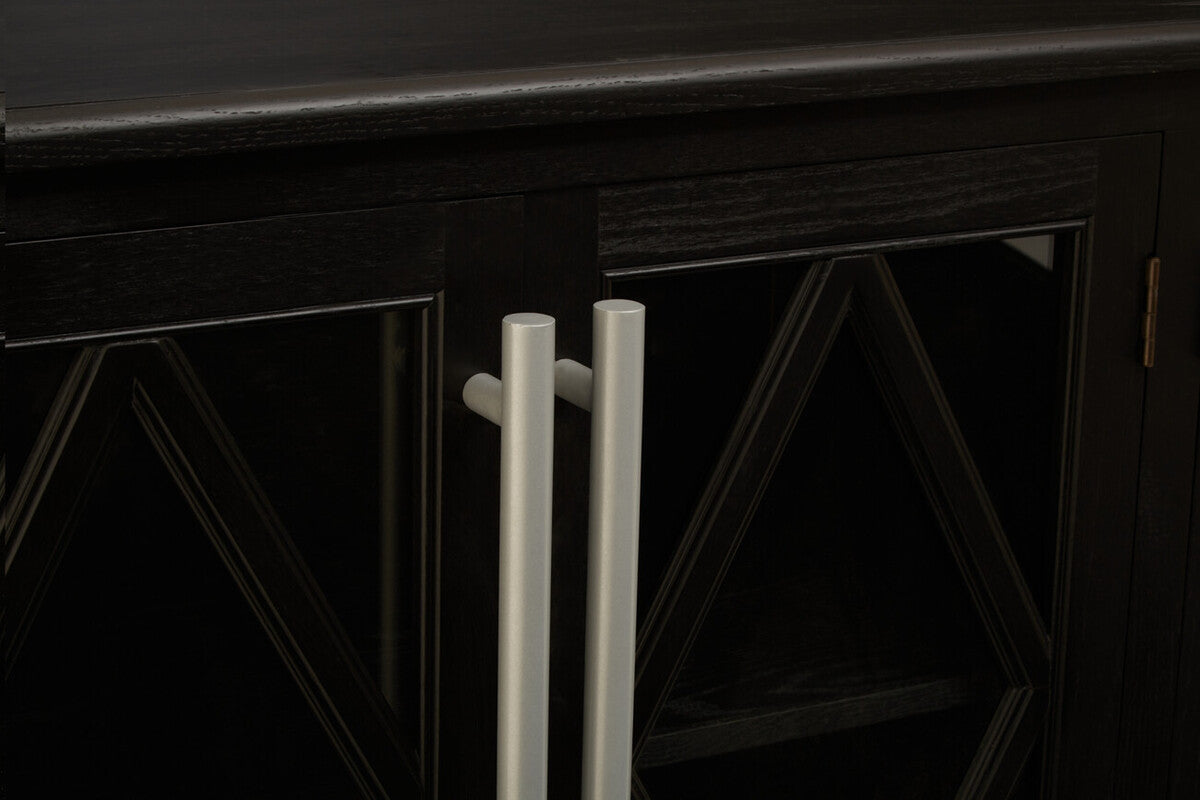 Lyon Black Oak Wood 4 Door Sideboard