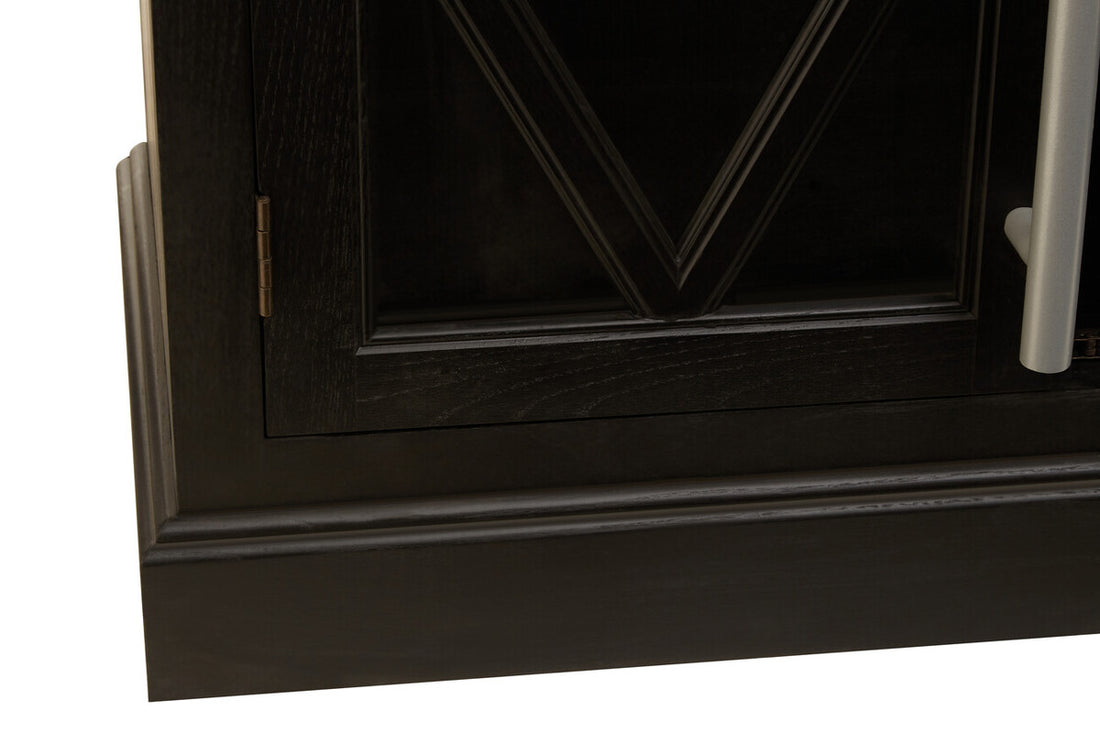 Lyon Black Oak Wood 4 Door Sideboard - Image 9