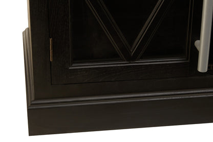 Lyon Black Oak Wood 4 Door Sideboard