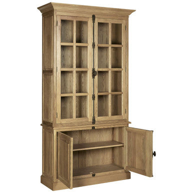 Lyon Oak Wood Tall Cabinet in Washed Grey Finish - Image 4