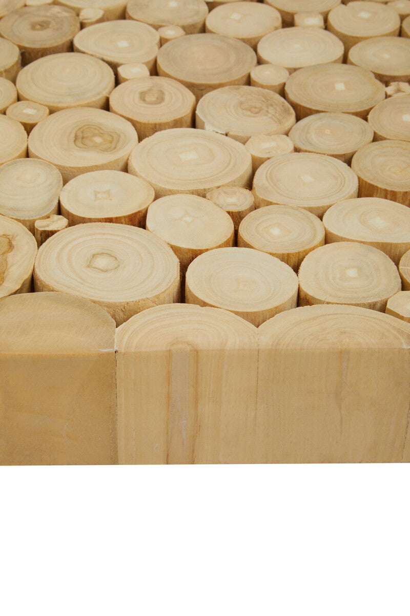 Natural Teak Wood Branch Effect Coffee Table with Black Metal Legs, Malang