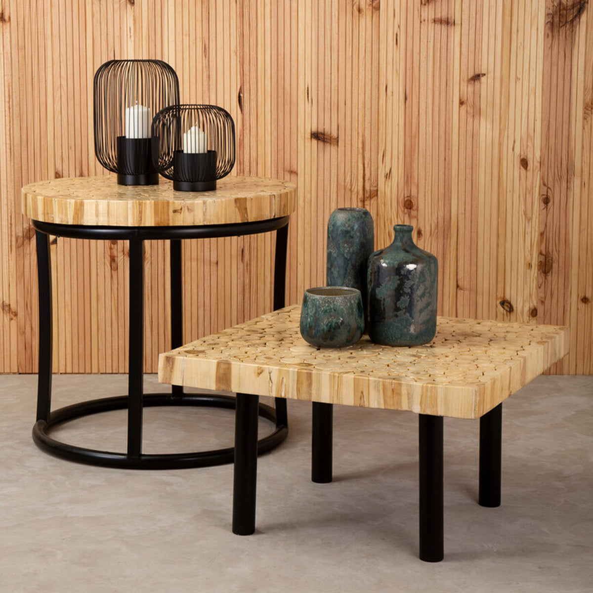 Malang Round Table With Iron Frame