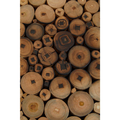 Set of 3 Rustic Teakwood Top Nesting Tables with Black Metallic Bases, Malang