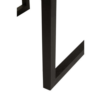 Set of 3 Rustic Teakwood Top Nesting Tables with Black Metallic Bases, Malang