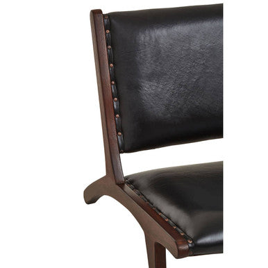 Inca Genuine Black Leather Lounge Chair - Image 6