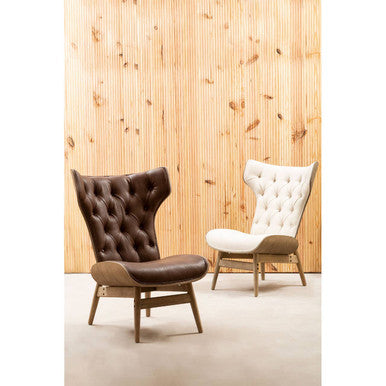 Vinsi Beige Chair With Winged Back