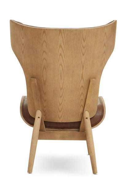 Vinsi Brown Leather Effect Chair With Winged Back - Image 11