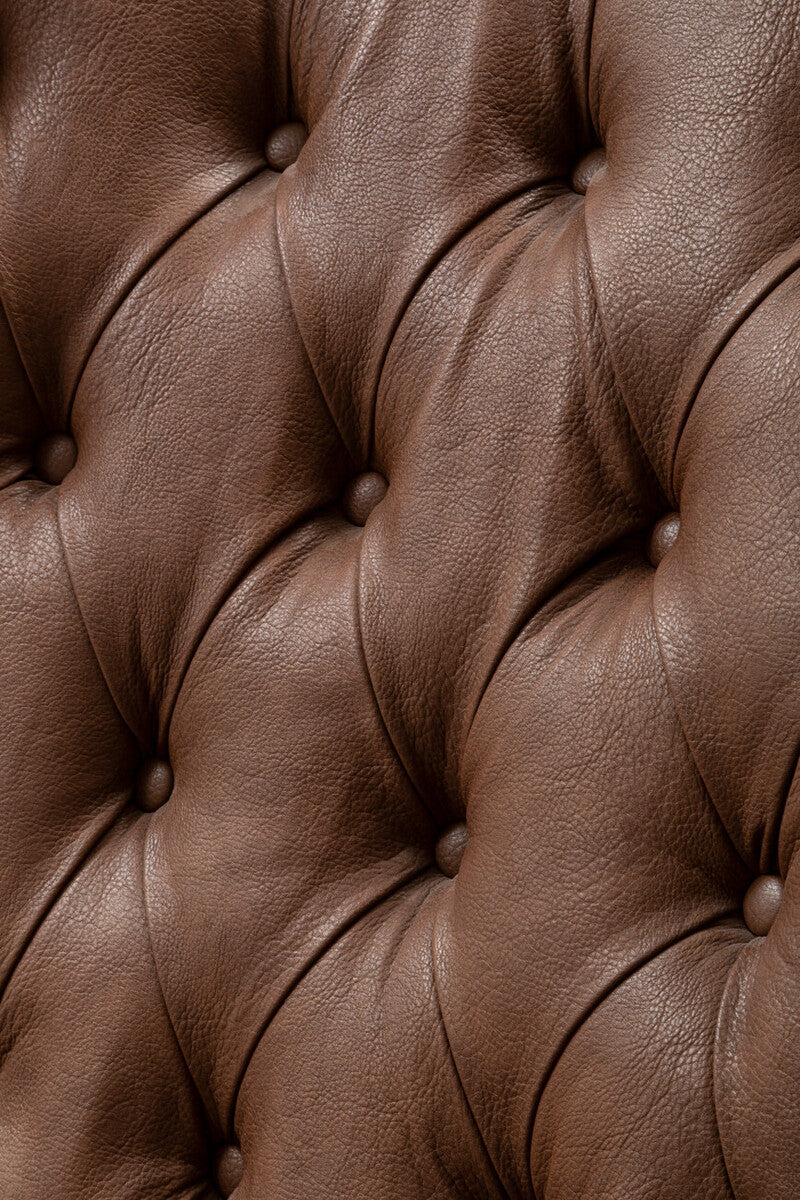 Vinsi Brown Leather Effect Chair With Winged Back - Image 12