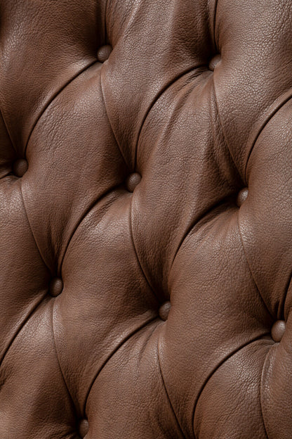 Vinsi Brown Leather Effect Chair With Winged Back - Image 12